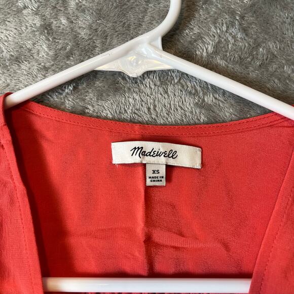 Madewell‎ Silk Wrap Top Size XS Pink - Picture 7 of 7